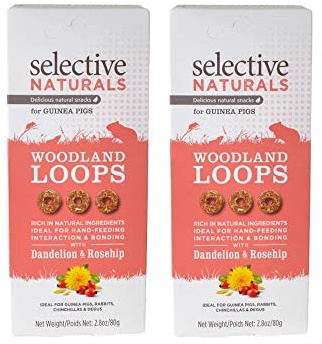 Supreme Petfoods 2 Pack of Selective Naturals Woodland Loops Guinea Pig Treats, 2.8 Ounces each, with Dandelion and Rosehip