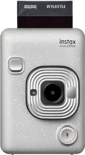 Fujifilm instax mini LiPlay Stone White - Fotocamera Ibrida Istantanea e Digitale, Registra 10” di Audio sulla Foto con la Funzione “Sound”, Remote Shooting e Bluetooth, Foto formato 62 x 46 mm