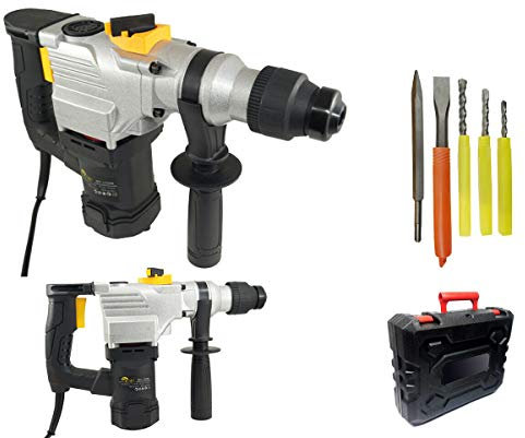 Topolenashop Trapano scalpellatore con cavo martello demolitore 1350w 28mm tassellatore 5 accessori