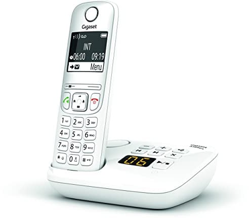 Gigaset AS690A - Telefono fisso wireless con segreteria telefonica, ampio display retroilluminato per un display ultra leggibile, funzione blocco chiamate, colore: bianco [versione francese]