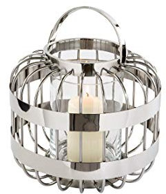 Fink - Carmeron - Windlicht - Edelstahl mit Glaseinsatz - Maße (ØxH): 30 x 26 cm