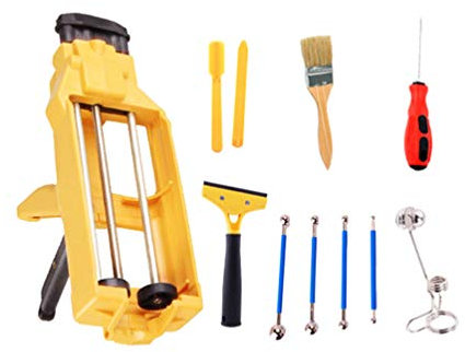 LaoZan Silikonpistole Handheld Glasversiegelung Klebepistole Abdichten Silikonpistole Klebstoff Sprayer Applikator 12 Pcs Set (Gelb,12 Pcs)