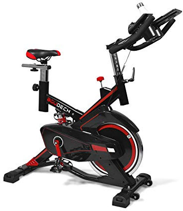 BOLD 1600 - Cyclette da corsa professionale con volano da 16 kg, display LCD, software di monitoraggio e supporto tablet Cyclette da fitness Whirling bike Professional Running bike (BOLD 1600)