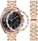 DEALELE Cinturino Compatibile con Samsung Galaxy Watch 3 (41mm), Bracciale in Acciaio Inossidabile Diamante Strass da 20mm con Cassa Anello Castone, Oro rosa