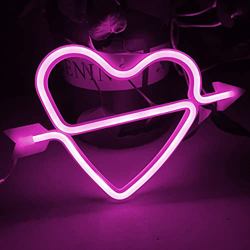 Bipily Cupid Neon Lights LED Neon Light Sign Neon Wall Light Battery/USB Operated Neon Light Art Decorative Neon Lights Neon Signs for Walls Light up Signs for Bedroom Walls Party-Pink Cupid