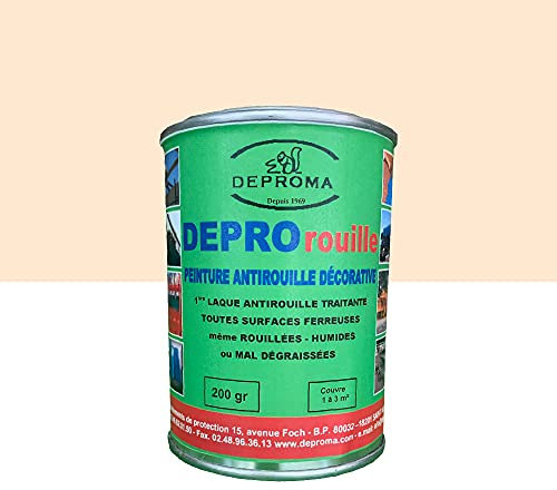 DEPROMA | Peintures glycéro | fer antirouille métaux | 200gr | Protection contre la rouille - Beige - RAL 1015
