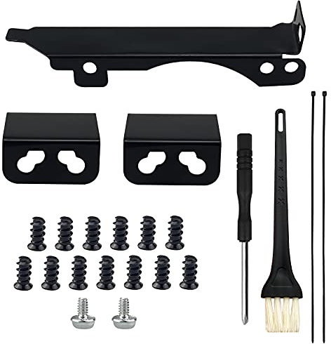 Lot de 22 supports de ventilateur PCI 8 cm 9 cm Support de radiateur d'ordinateur Outil de support avec brosse et tournevis pour carte vidéo graphique