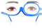 Agatige Vergrößerungs-Make-up-Brille, rotierende Make-up-Brille mit einer Linse und unidirektionaler Vergrößerung, faltbare Lesebrille, unverzichtbares Make-up-Werkzeug für Frauen (blau)