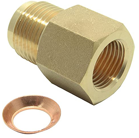 Reduziernippel/Verbinder Messing M1/2 auf F3/8 inkl. Dichtring f. Klimaanlage Kupferleitung