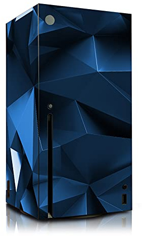 Schutzfolie Sticker Hülle für Spiele Konsole Gehäuse Aufkleber Vinyl Folie Skin gegen Kratzer Design Cover passgenau selbstklebend R139 (X, 04 Polygon Blau)