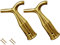 TERF® Traditional Vintage Style Polished Brass Pole Hook Sash Window Catch Lift Pull Fanlight Skylight Window Loft Attic Blinds Boat Pole Hook including Fixing Screw - Pack of 2