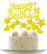 Personalised Happy 21th Birthday Cake Toppers Gold Cake Decorations for Girl,Boy,Her,Him 21th Birthday Cake Cupcake Topper, Glitter Cakes Banner Decoration for 21 Birthday Anniversary Party Supplies