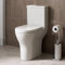Affine® Arles Modern Bathroom Cloakroom Close Coupled Comfort Height Rimless Toilet Short Projection WC Toilets Soft Close Seat Dual Flush Cistern D Shape Pan, White Gloss