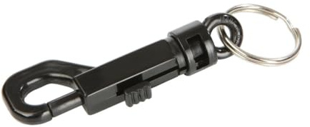 Karabinerhaken, aus Kunststoff, inkl Schlüsselring, Schwarz, Verpackungseinheit: 1 P/10