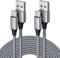 Baiwwa USB C Charger Cable 3m 2-Pack, Long USB A to USB C Fast Charging Braided Lead for Samsung S24 S20 S21 S10 S22 S23 Plus, A15 A14 A54 A70 A71 -Grey
