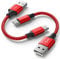 Baiwwa 2-Pack USB C Charger Cable Short 30cm, 0.3m USB Type C Cable 3A Fast Charging Lead Compatible With Samsung Galaxy S24 S23 S22 Plus, A54 A53 A13 A14 A15, Pixel, Xperia -Red