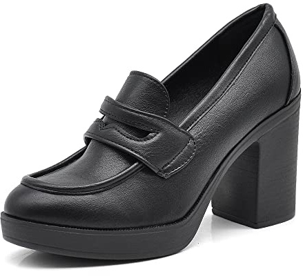 IF Fashion Scarpe Mocassini Décolleté Decollete da Donna con Tacco Largo e Plateau MP361