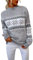 Kanpola Weihnachtspullover Damen Strick Pullover Herbst Winter Rundhals Langarm Sweatshirt Drucke Pulli Sweater mit Norweger-Muster Weihnachten Party Gestrickte Jumper Oberteile