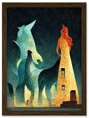 Doppelganger33 LTD Kelpies Dream Illustration Falkirk Artwork Framed Wall Art Print A4