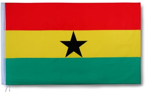 Sonia Originelli premium Fahne für jede Gelegenheit - hissfertig & wetterfest -Größe: ca. 90 x 150 cm, Farbe: Ghana