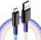 Cavo RGB da USB A a USB C, 66W Cavo di ricarica veloce Glow in The Dark compatibile con Samsung S23/S22/Z Flip 4/Z Fold 4/S21/S20/A53/A52/Huawei P30/P20,Sony,Xiaomi