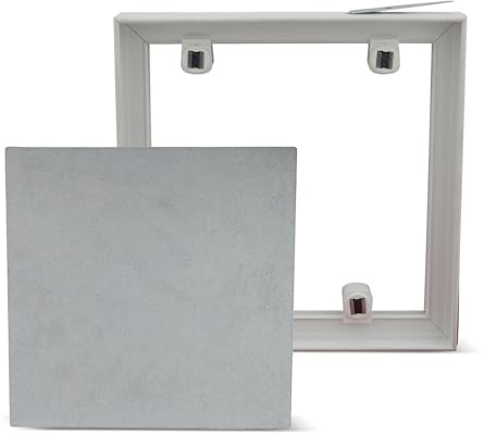 PVC Fliesenrahmen magnetisch 500 x 500 mm (50 x 50 cm) | Außenmaß 506 x 506 mm | Revisionsklappe für Fliesenwand & Bad | Trägerplatte mit Magneten | Einfache Montage | Weiß | 30 mm Einbautiefe