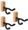 NUOSIYA Gitarre Wandhalterung für Wand, 3 Stück Gitarrenhalter für Bass, E-gitarre, Banjo Universal Holz Gitarrenständer, Klassische Akustikgitarre Haken Gitarrenwandhalter Gitarrenzubehör
