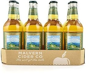 Malvern Gold 6% ABV Award Winning Cider Vegan, Gluten Free, No Artificial Colourings, Sweeteners or Flavourings 8 x 500ml Glass Bottles