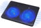 Fancial Laptop Cooling Pad with 2 Large Fans, 2-in-1 USB Port, Blue LED Light, Adjustable Stand, Compatible with 14-15-Inch Laptops, Lightweight, Quiet, Slim, Portable