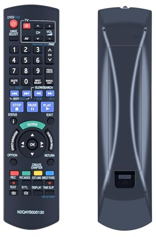 GOUYESHO Telecomando di ricambio N2QAYB000130 per Panasonic DVD RecordersDMR-EX77 DMR-EX87 DMR-EX98 DMR-EX98V DMR-EZ47 DMR-EZ47V DMR-EZ47-VEBK DMR-EZ47-VEBS DMR-EZ48 DMR-EZ48-VEB