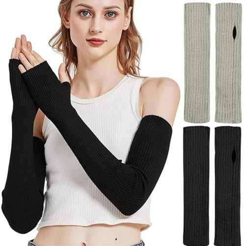 JCTRRJ 2 Paar Armstulpen Gestrickte Handstulpen Unisex Winterhandschuhe Damenhandschuhe handschuhe Winter Armwärmer armstulpen damen, armstulpen, handstulpen damen, pulswärmer damen, handstulpen