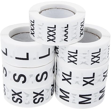 Étiquettes Autocollantes Rondes Pour Tailles De Vêtements 7 Rouleaux Pour Les Marchés De Détail