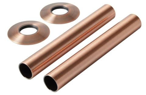 Milano Antique Copper Radiator Pipe Sleeve Covers and Flanges