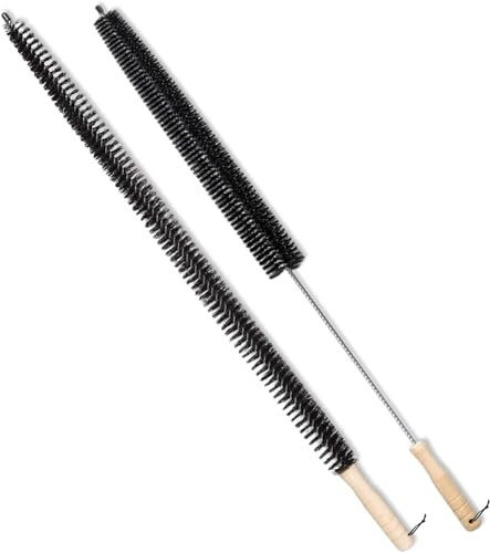Radiator Cleaner Brush, Pack of 2 Radiator Duster, Flexible Long Thin Radiator Brush with Wood Handle 75CM, Multipurpose Cleaning Brush for Radiators, Washing Machines & Tumble Dryers