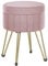 SONGMICS Runder Sitzhocker, Hocker mit Stauraum, Samt Schminktisch Hocker, 39 cm d, 44,4 cm H, 4 Metallbeine, für Ankleidezimmer, Wohnzimmer, Schlafzimmer, pastellrosa LOM003R01