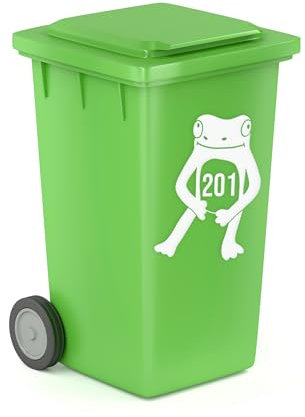 Sitting Frog Wheelie Bin Sticker, Personalised Sticker For Bin, Frog Inspired Design, House Number Sticker For Bin, Vinyl Bin Sticker
