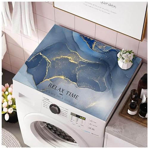 BLUEZY Tappetino per Lavatrice, Copri Lavatrice, Copri Asciugatrice da Esterno, Coperchio Antipolvere Frigorifero, Antiscivolo, Lavabile in Lavatrice E Asciugatrice Top Protector A,40 * 60CM