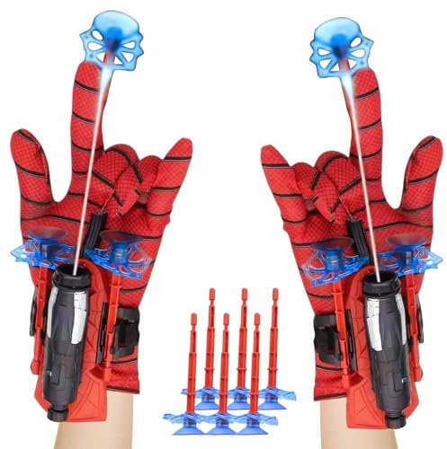 Nhcuijun Spider Web Shooter for Kids age 3-14, Superhero Interactive Fun Children's Educational Spider Launcher Toys for Boys and Girls Costume Cosplay Gift (Black)