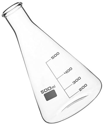 KICHOUSE Professional Erlenmeyer Flask Scale Mark 1l Conical Flask for Experiment