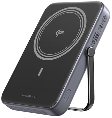 UGREEN UNO Wireless Powerbank 10000mAh Qi2 15W Magnetische Power Bank mit USB-C Schnellladefunktion 20W und Ständer kabellos MagSafe kompatibel mit iPhone 16 Pro Max/16 Pro/16/15/14/13/12(Schwarz)