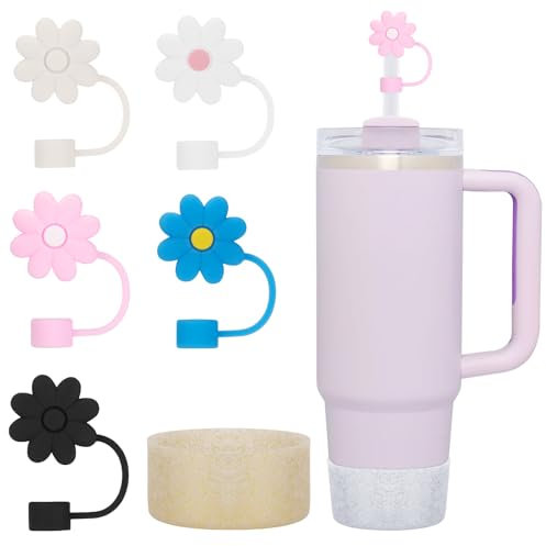 Strohhalm Abdeckung 7 Stück,5 Stück für 9-10 mm Strohhalm Strohhalm Abdeckung Zubehör 2 Stück 40oz Bodenschutz