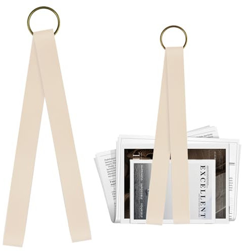 momgyaamz Porte Document Mural, Organisateur Mural pour Documents, Magazines et Dépliants, Rangement Suspendu, Porte Revue en Cuir, Porte Brochure Mural, trieur murale Beige, 1 Pièce
