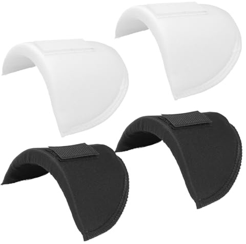 2 Pairs Shoulder Pads without Sewing Thickness 1.5cm Anti-Slip Detachable Foam Shoulder Pads Breathable Sponge Shoulder Pads for Women Clothes Men Suit Blazer Coat Clothing T-Shirt (White,Black)