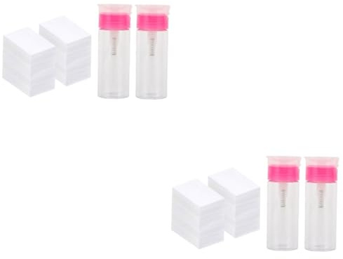 Healeved 2sets Nail Polish Remover Empty Nail Clean Liquid Bottles Refillable Liquid Bottles Manicure Pressing