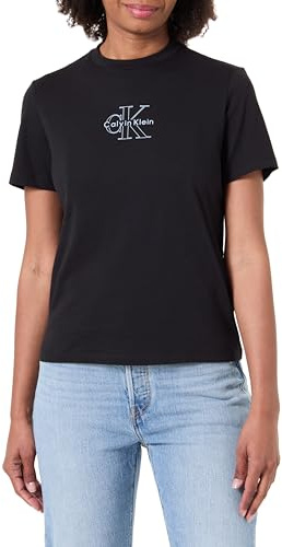 Calvin Klein Damen T-Shirt Kurzarm Classic Fit Tee aus Baumwolle