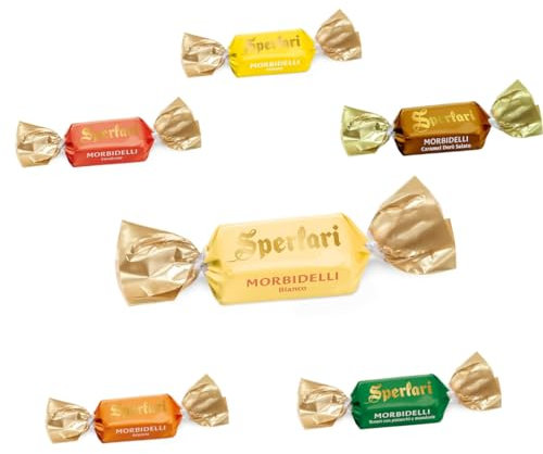Morbidelli Torroncini Assortiti, Fondente, Bianco, Pistacchi e Mandorle, Limone, Arancia (1KG) (Bianco)