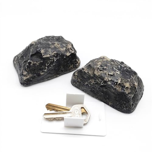 Hide a Key Outside in a Fake Rock, Looks & Feels like Real Stone, Key Hider, Geocaching (Gray 1 piece)