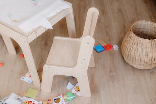 Petinka Kinderstuhl ANA – hochwertiger Holzstuhl aus Birkensperrholz, kindersicheres Design, Stabiler und ergonomischer Kinderstuhl, Sitzhöhe 30 cm, Höhe 60 cm, nachhaltig und langlebig, Model: ANA