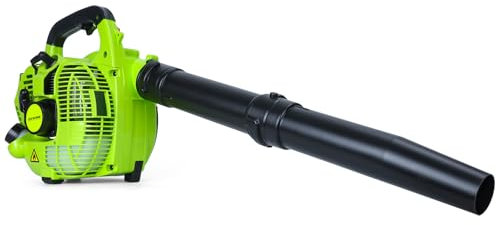 26cc Benzin Laubbläser Kabellos Garten Laubbläser und Vakuum Handheld Laubbläser Benzin Tragbar zum Blasen von Laub, Holzspänen, Staub, Gartenabfällen (Grün)