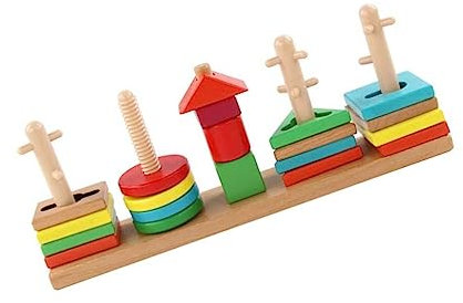 CIYODO Holzformblöcke Satz Geometrische Formen Spielzeug Lernspielzeug Für Kinder Kreativität Fördern Harte Textur Und Widerstandsfähig Gegen Verformungen